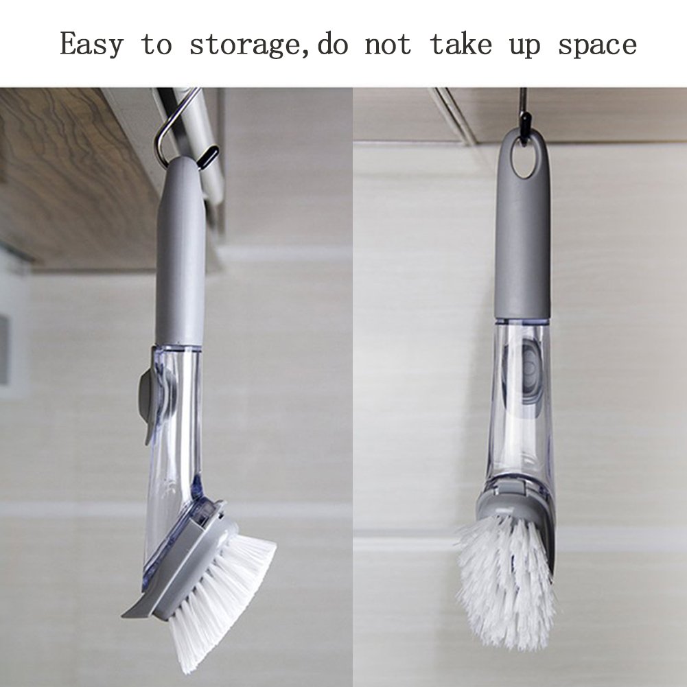 Bàn chải nhà bếp có khay đựng xà phòng tặng kèm 2 khăn lau tay nhà bếp