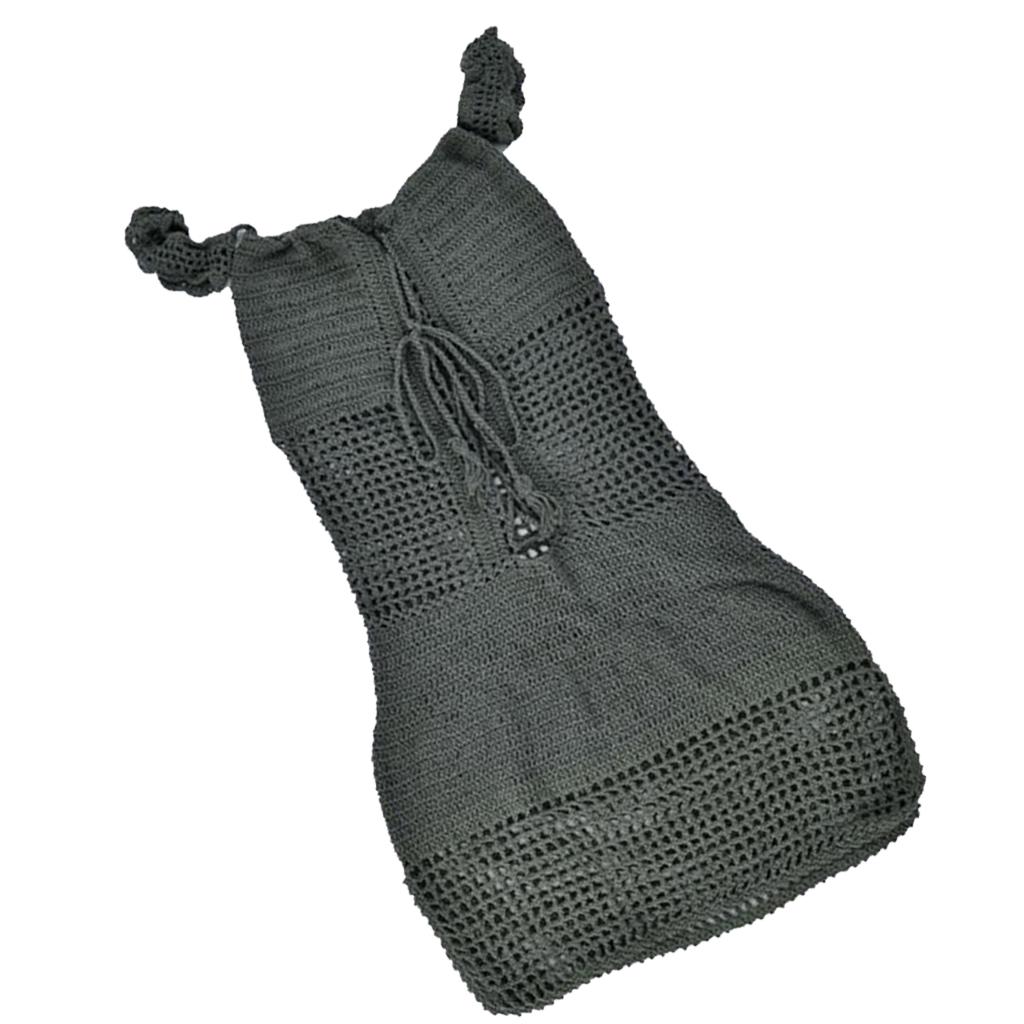 Women's Hollow Crochet Beach Dress Off-Shoulder Bikini Cover Up Dark Green