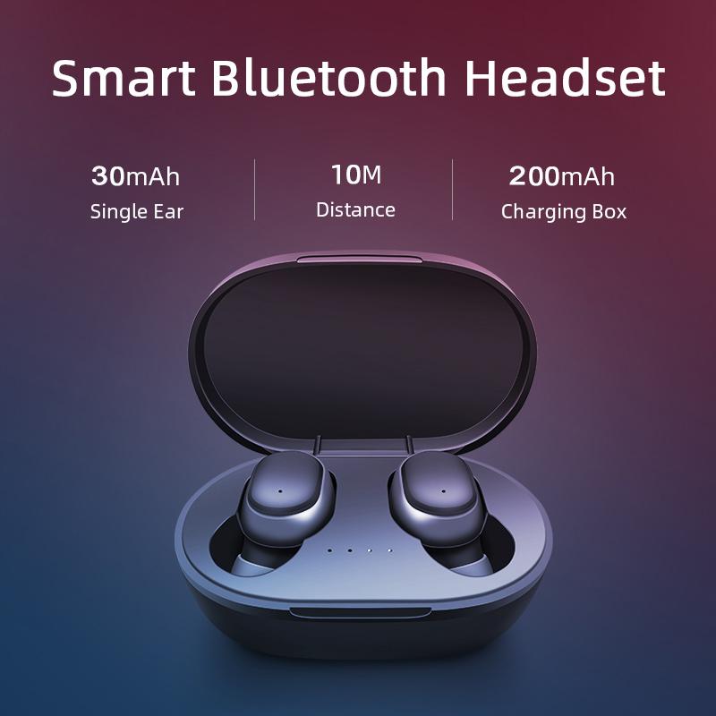 Tai nghe Bluetooth A6S TWS Fone Tai nghe không dây Tai nghe khử tiếng ồn Âm thanh nổi Tai nghe nhét tai có mic Tai nghe Bluetooth không dây Màu sắc: Đen Tai nghe nhét tai