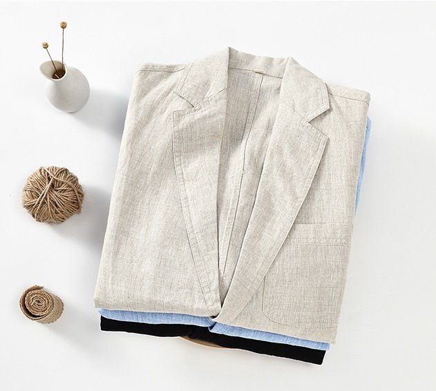 Áo khoác blazer nam hàng nút, chất linen đứng form, áo vest nam trưởng thành