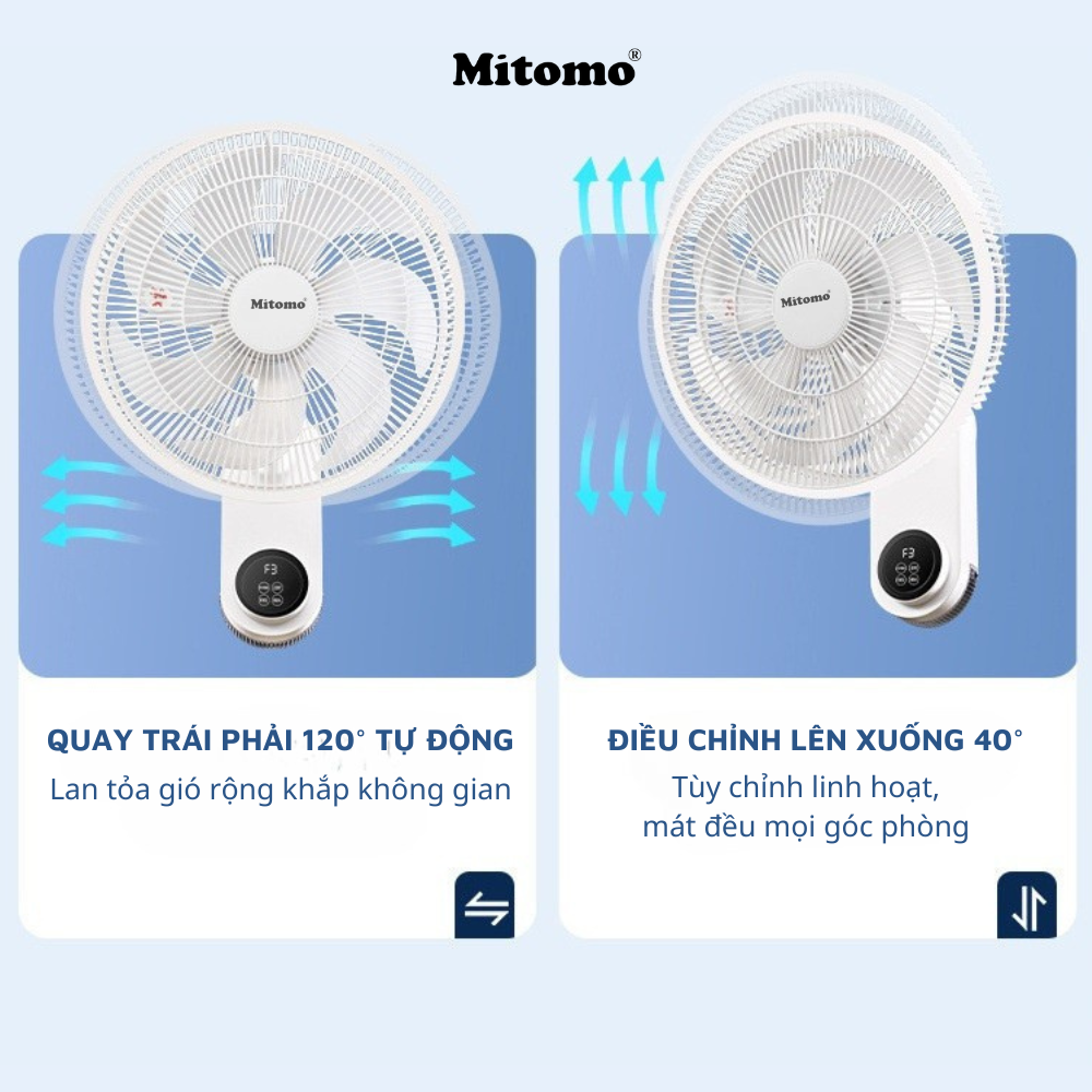 Quạt điện treo tường remote FTT-60AEC-D39, công suất 60W, hoạt động êm ái, hẹn giờ thông minh -hàng chính hãng Bảo hành 2 năm