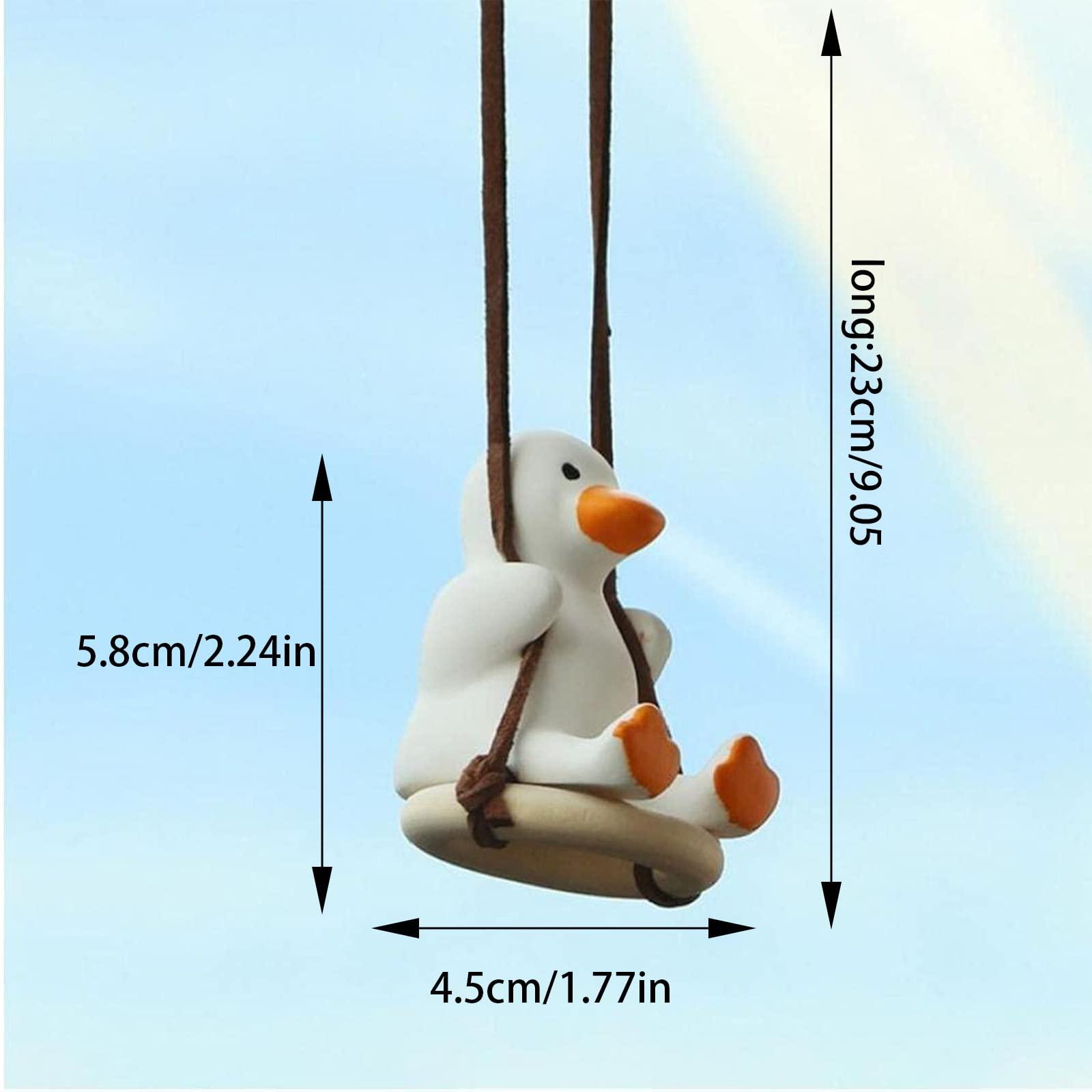 2 mảnh vịt vịt đu dây dễ thương, trang trí vịt trang trí xe, vịt vịt từ gương ô tô, cho phụ kiện trang trí