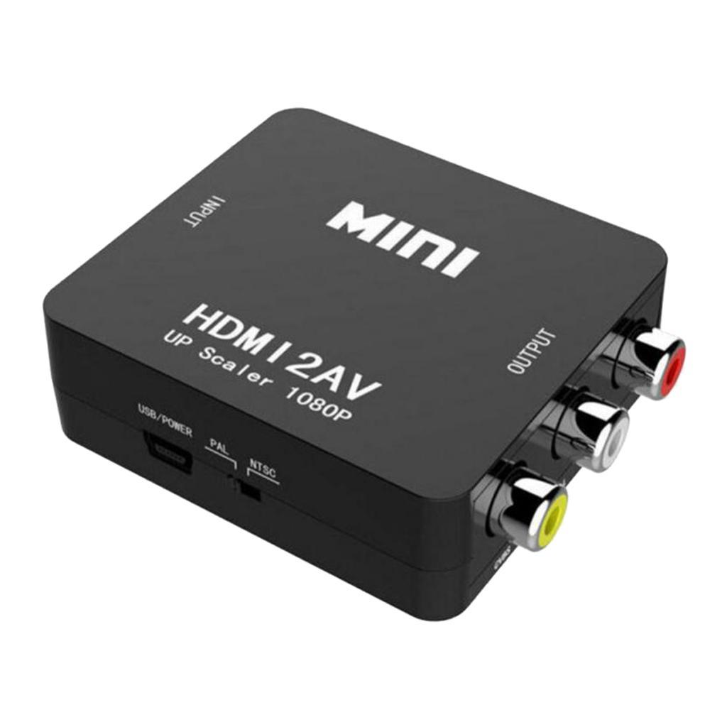 Portable   to AV/RCA Adapter Box 1080P  Video Converter NTSC PAL Output