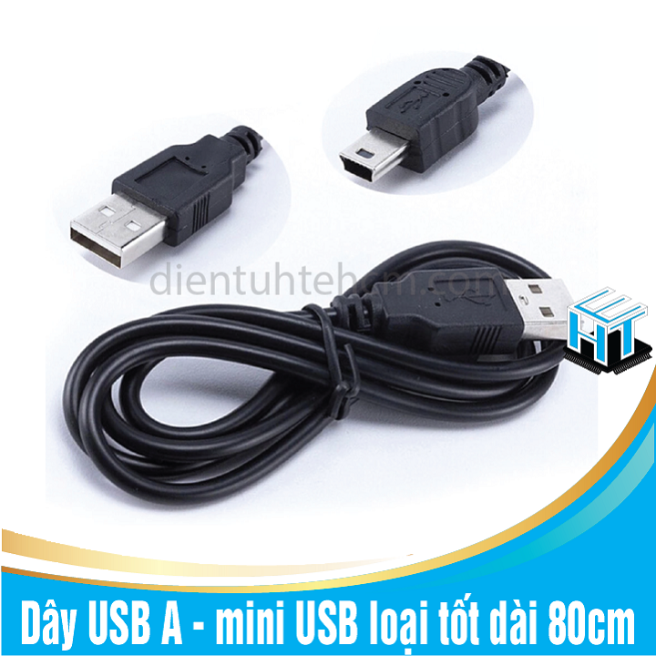 Dây USB A - mini USB loại tốt dài 80cm