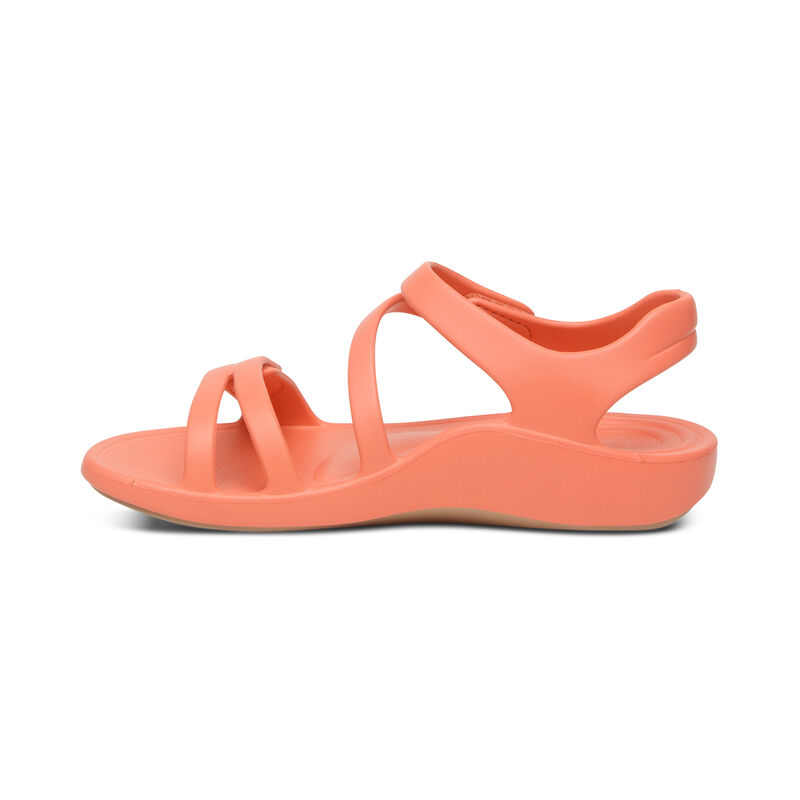 Sandal sức khoẻ nữ Aetrex Jillian Sport Coral - giày mềm nhẹ không thấm nước