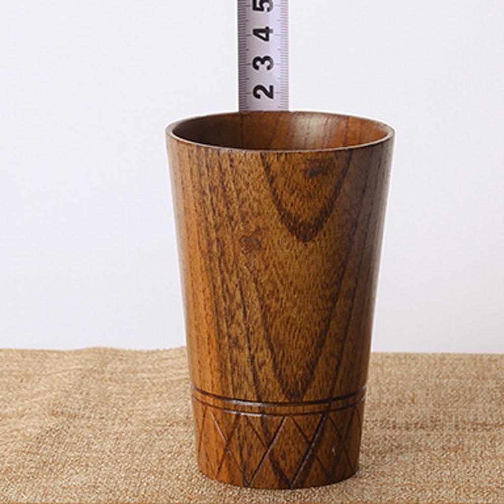 Wooden Cup Handmade Coffee Tea Beer Juice Milk Mug Drink Cup 7.8cmx11.5cm