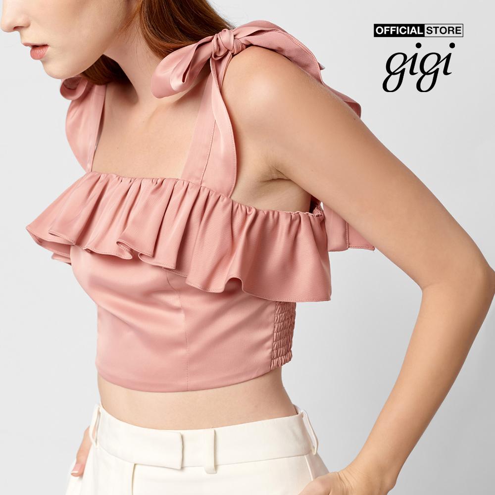 GIGI - Áo croptop nữ hai dây Ruffle Tie Camisole G1201T211219