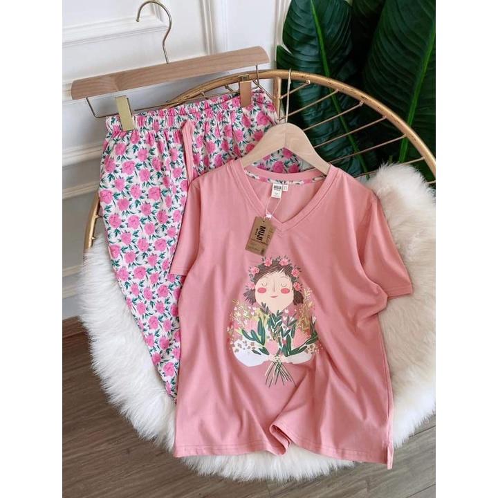 Đồ Bộ Nữ Tay Cộc Quần Cộc, Đồ Mặc Nhà Chất Thun Cotton Mát Hè Thu Đa Dạng Mẫu Mã BB01