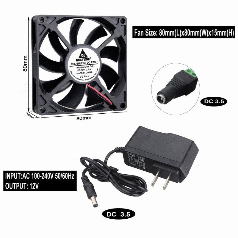 1 Pcs Gdstime 11V DC Ball Bearing Cooler 80*11mm AC 11V 111V 11V 11V 140V Cooling Fan Heatsink Power Supply Adapter Driver