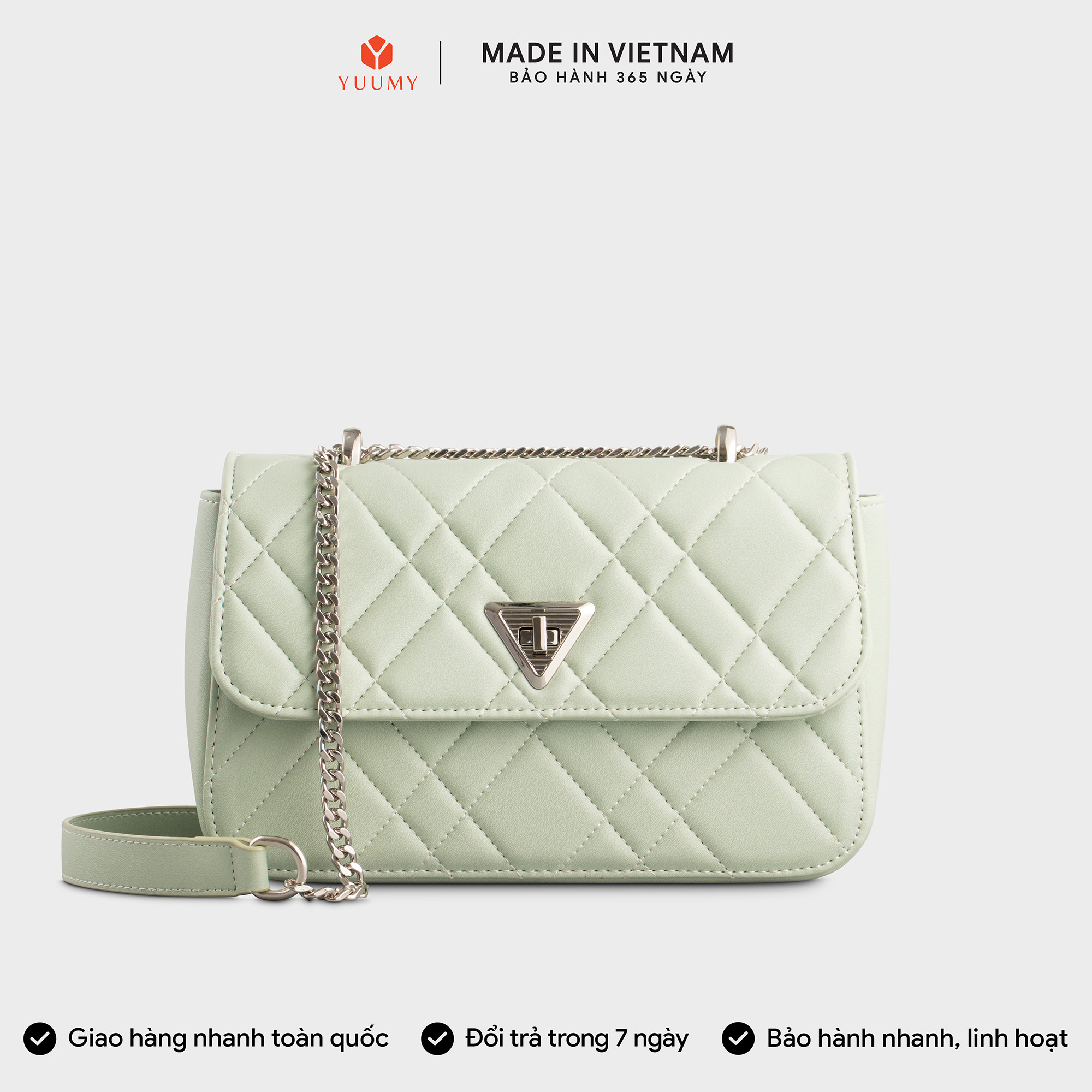 Túi Yuumy ( Thời trang nữ họa tiết chần chỉ size 24 - Túi đeo chéo da Seasand YN279 )