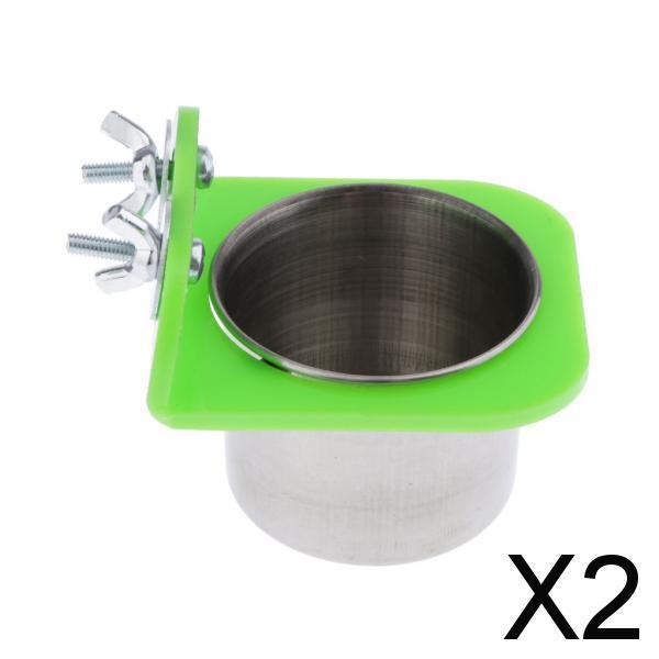 2X Pet Bird Parrot Automatic Water Feeder Feeding Cups for Small to Large