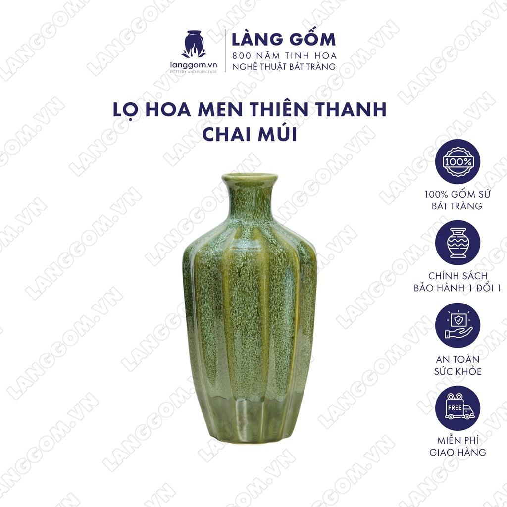 Bình hoa, lọ hoa Gốm sứ Bát Tràng cao cấp  chai múi dùng làm quà tặng, trang trí - Làng Gốm Bát Tràng