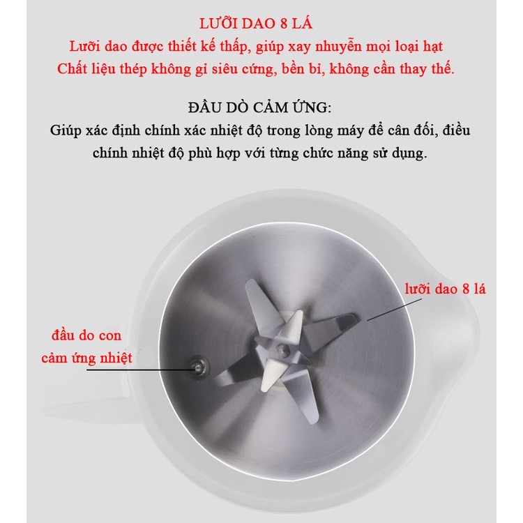 Máy Làm Sữa Hạt Dung Tích 800ml, Máy Xay Nấu Đa Năng