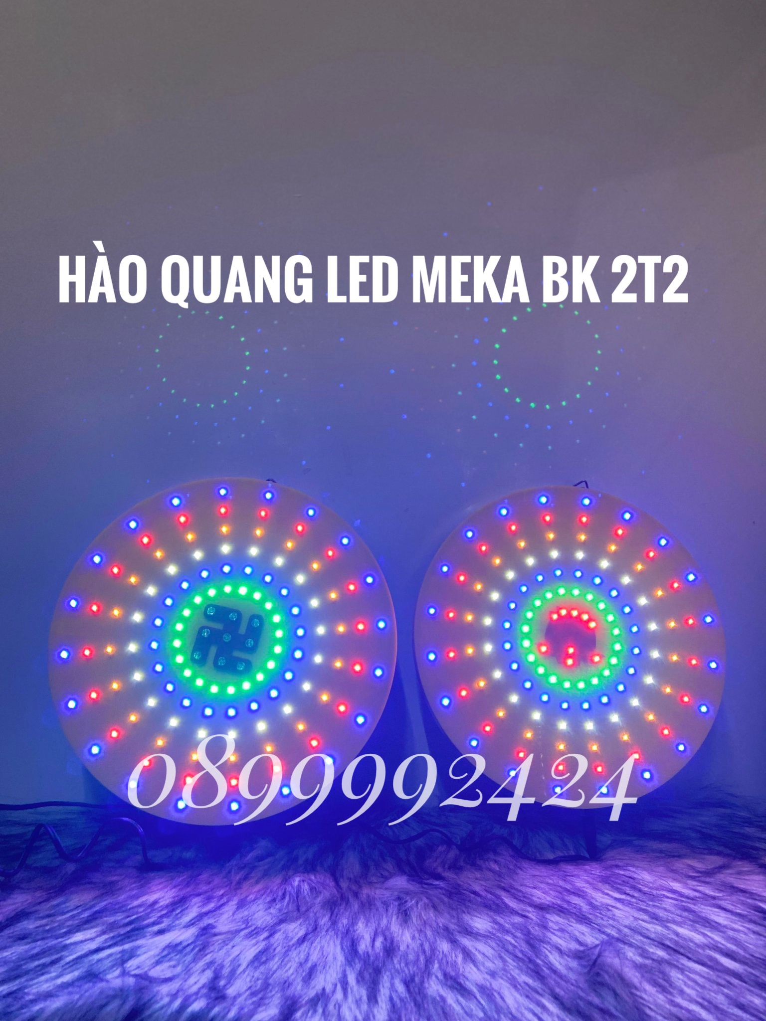 ĐÈN THỜ HÀO QUANG LED MICA SIÊU SÁNG 22CM