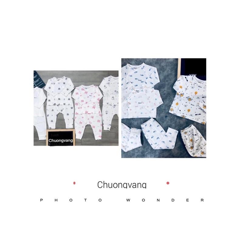 Bộ dài tay cài lệch/cài thẳng Sợi tre cho bé