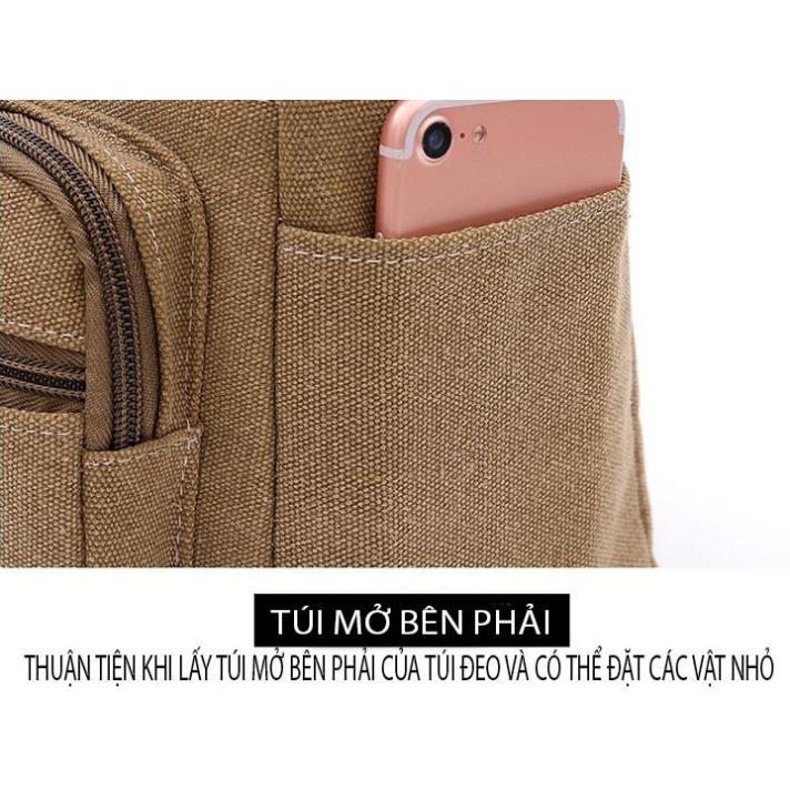 Túi đeo chéo nam vải bố size lớn thời trang Hàn Quốc Túi đeo chéo nữ canvas