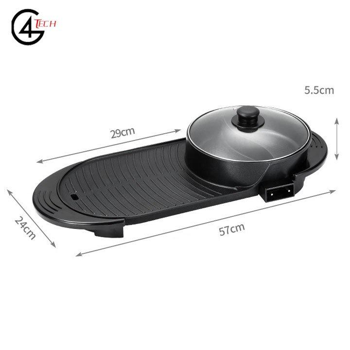 Bếp lẩu nướng đa năng tiện lợi, cao cấp có thể ăn lẩu nướng đồng thời dễ vệ sinh với men chống dính