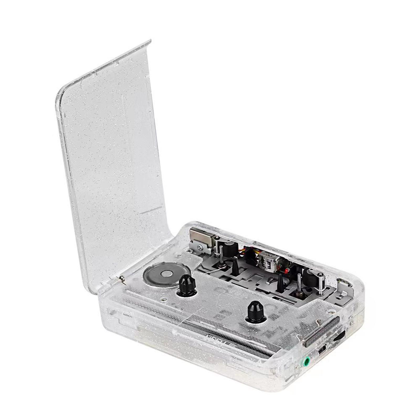 Transparent Cassette Player Cassette to MP3 Converter for Entertainment  Compact  Compact Vintage Cassette Tape Player