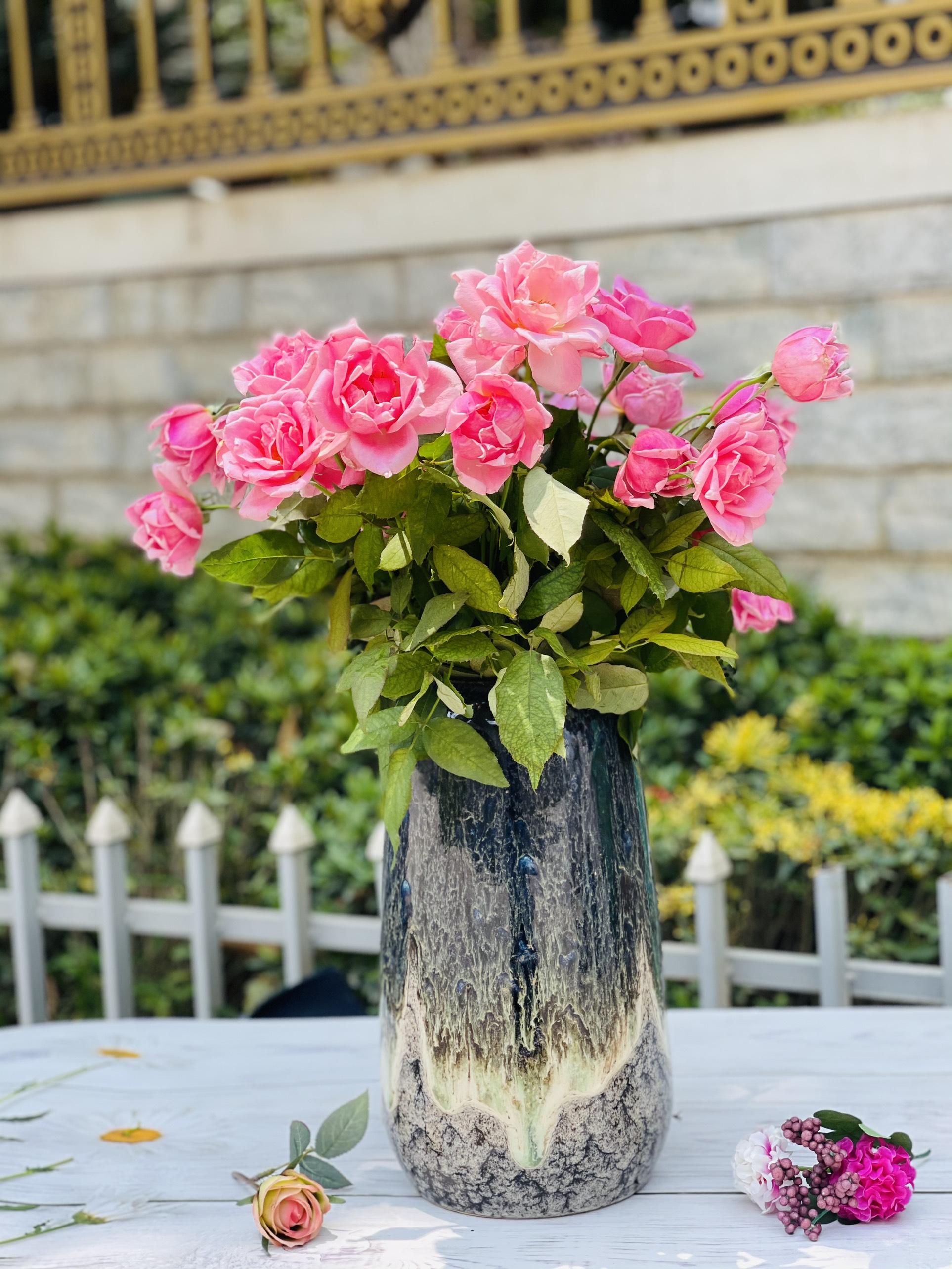 BÌNH HOA MEN HỎA BIẾN CAO 31 MIỆNG 11CM.