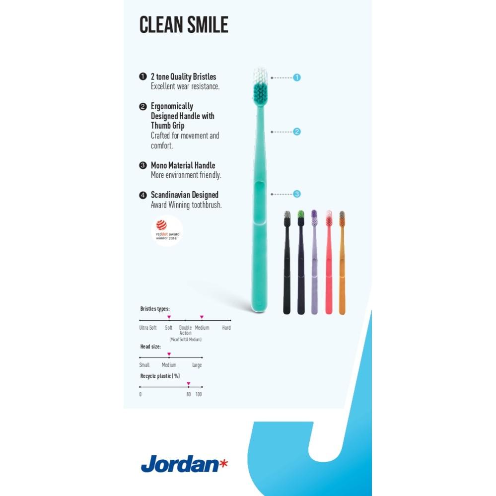 Combo 4 Bàn chải đánh răng Jordan Clean Smile, Lông Mềm