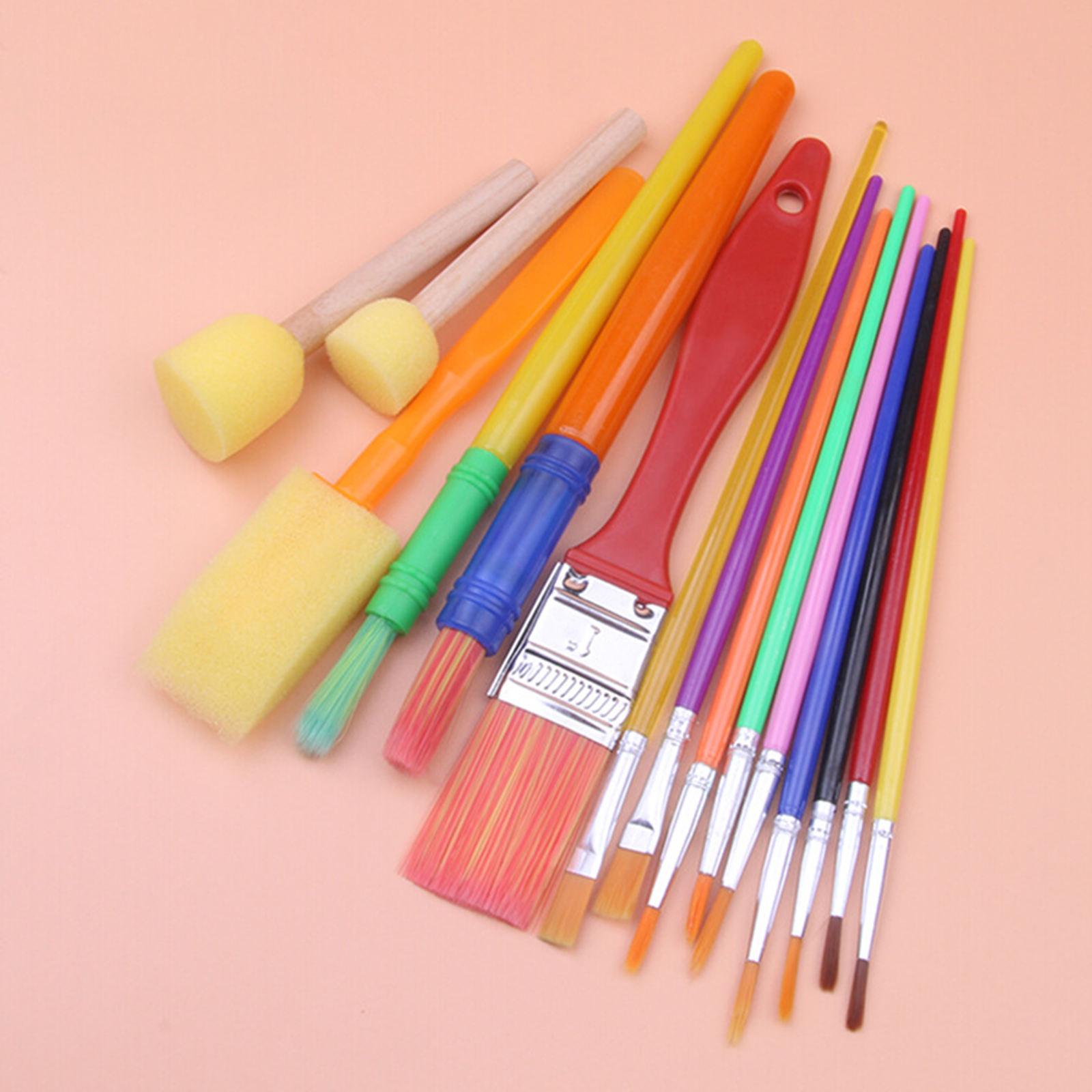 15pcs Paint Brushes Kit Drawing Watercolor Tools Kid Toddlers Art Supplies