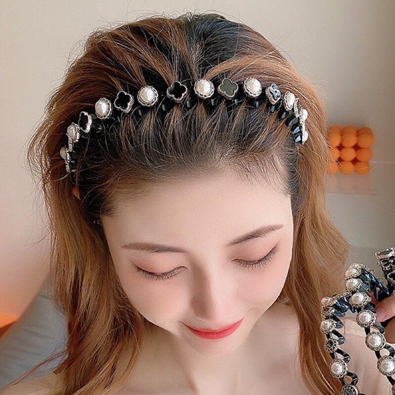 Băng Đô,Bờm Cài Tóc Tạo Phồng Tóc Phong Cách Hàn Quốc Đính Ngọc,Đá Siêu Đẹp