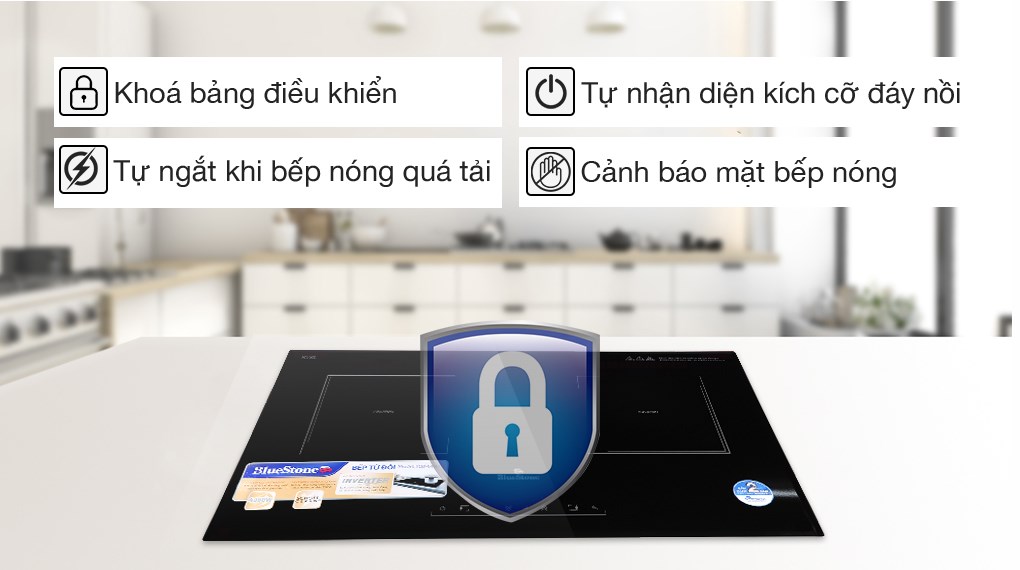 Bếp Âm Từ Đôi Inverter Bluestone ICB-6833 (4000W) - Hàng chính hãng