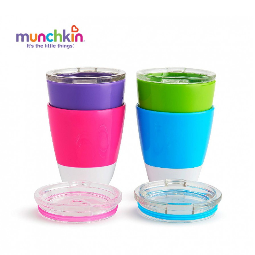 Bộ 2 cốc có nắp Munchkin (xanh lá - xanh lơ)