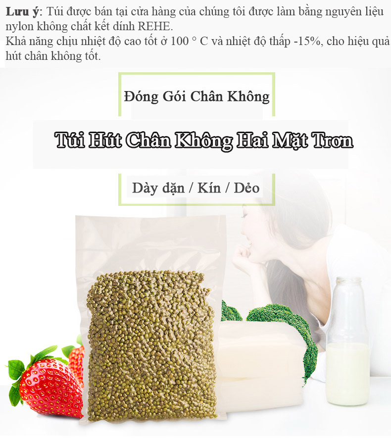 Túi Hút Chân Không Thực Phẩm Hai Mặt Trơn (1kg)