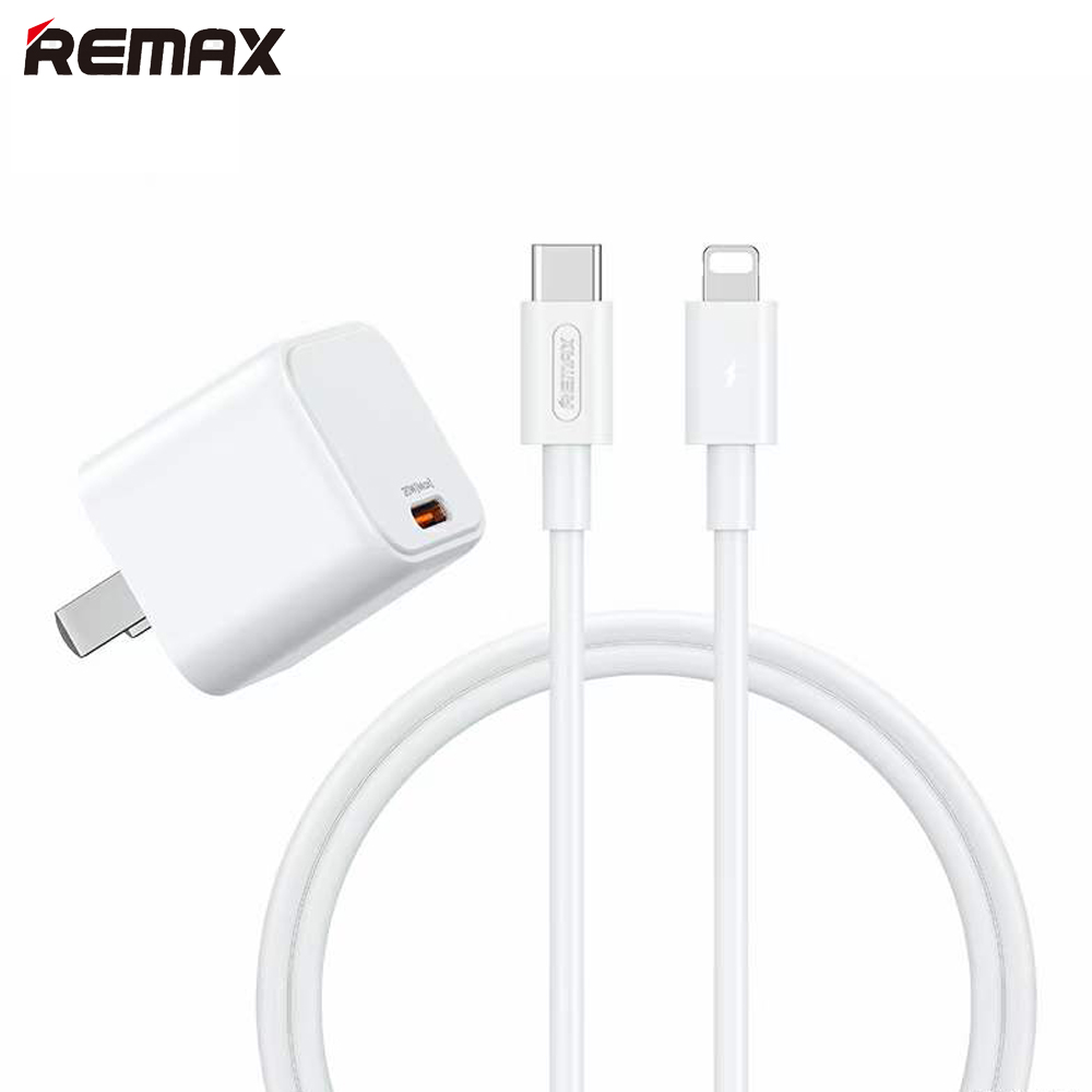 Bộ Sạc Nhanh Remax RP-U7 PD QC 20W Kèm Cáp sạc cho Iphone , Ipad Trắng - Hàng Chính Hãng