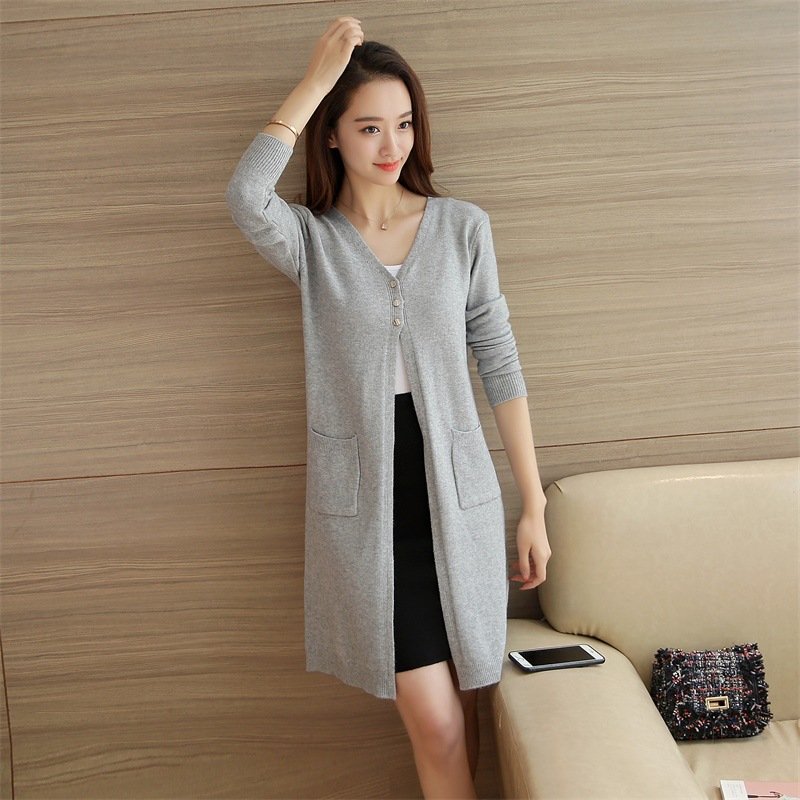 Hình ảnh Áo cardigan nữ len dài mềm mịn dày ấm cao cấp Đũi Việt AK32