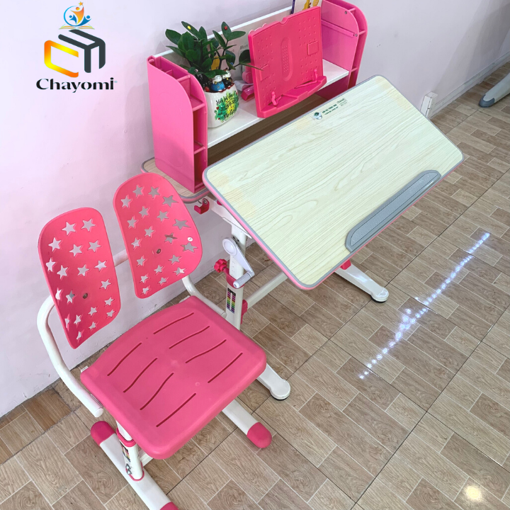 Bộ bàn học chống gù chống cận học sinh Chayomi C68 ( Dài 80cm, rộng 60cm, cao 77cm )