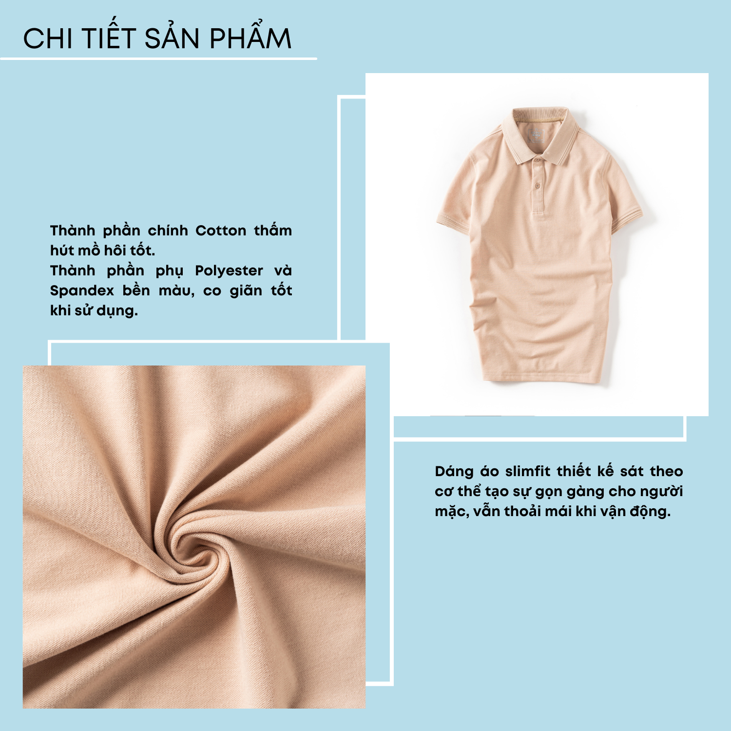 Áo thun có cổ nam màu be phối viền chìm ADINO vải cotton polyester mềm dáng slimfit công sở trẻ trung AP89