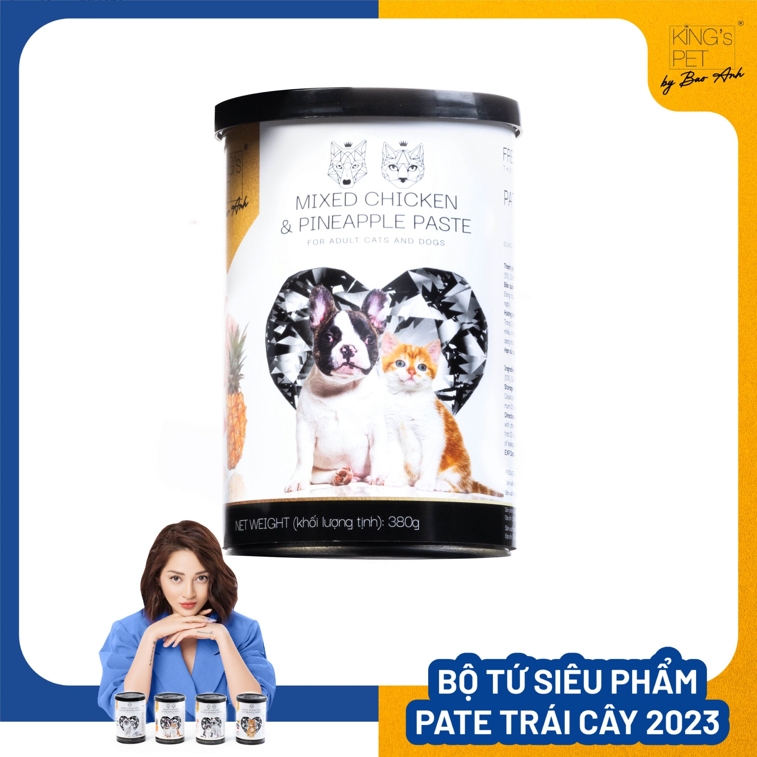 Pate Cho Mèo Topping Trái Cây King's Pet By Bảo Anh Lon 400g- YonaPetshop