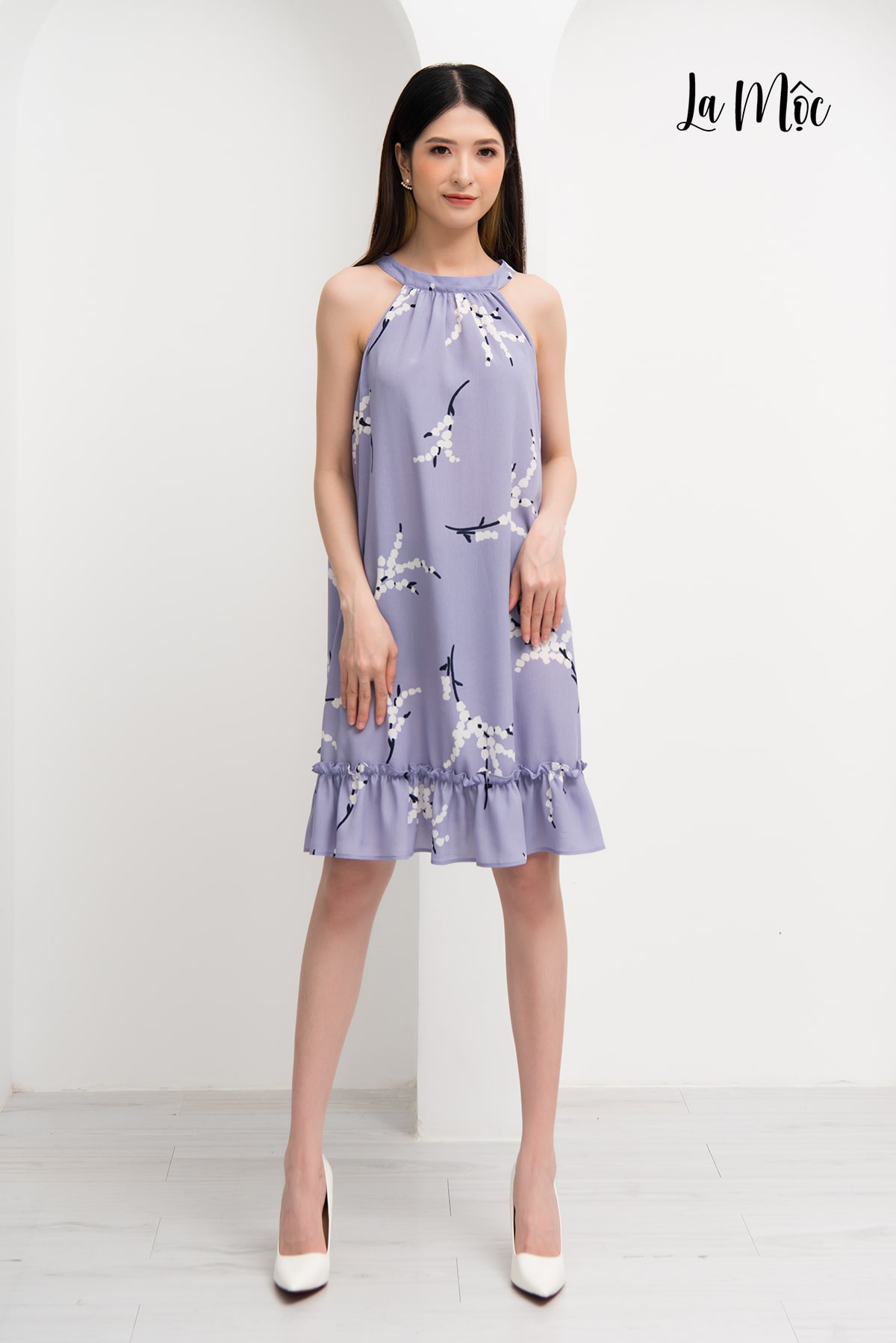 Đầm Chiffon Xòe Cổ Yếm Maxivic, La Mộc - LM62165B