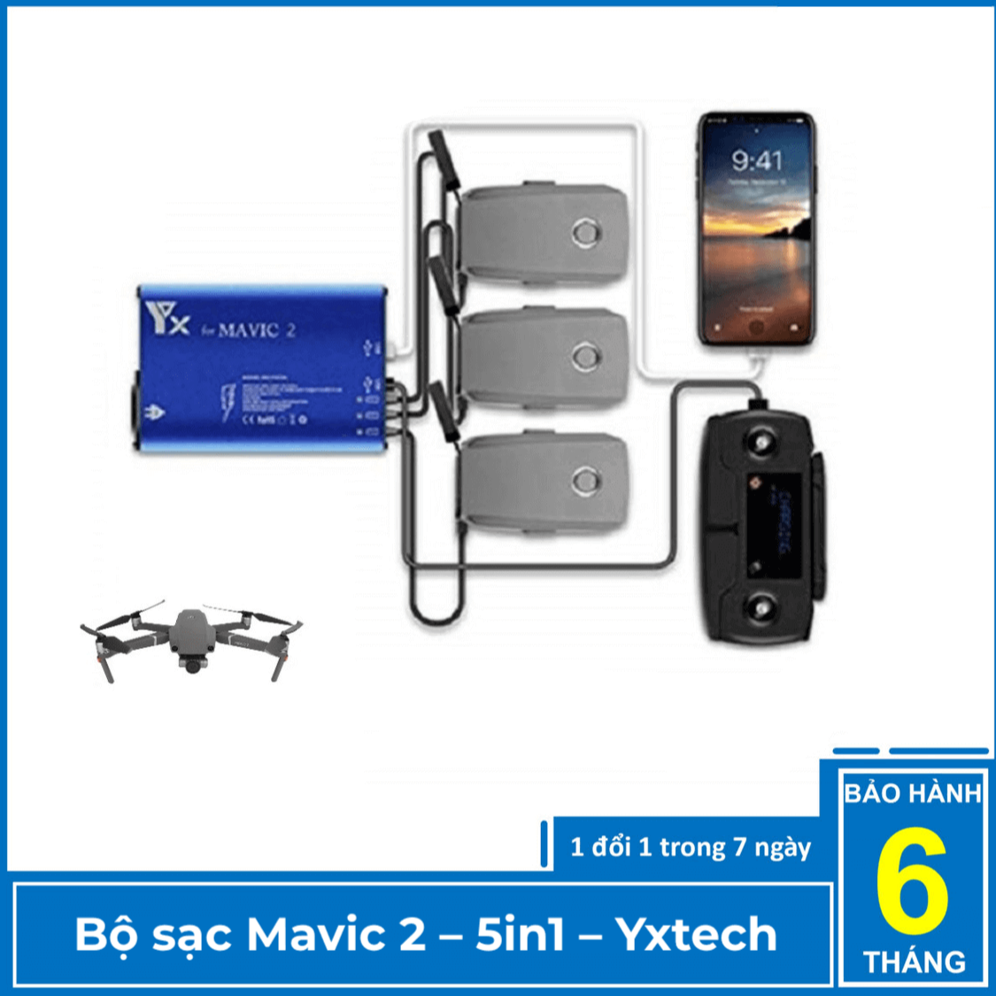 Bộ sạc nhanh Mavic 2  5in1 – Yxtech - Hành chính hãng