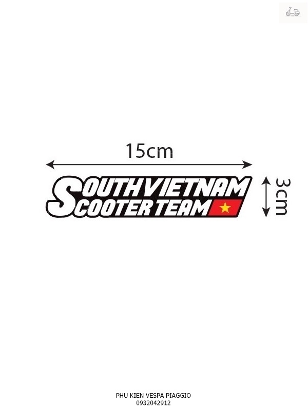 Tem South VietNam Scooter Team Cao Cấp Không Phai Màu Cho Các Dòng Xe Máy