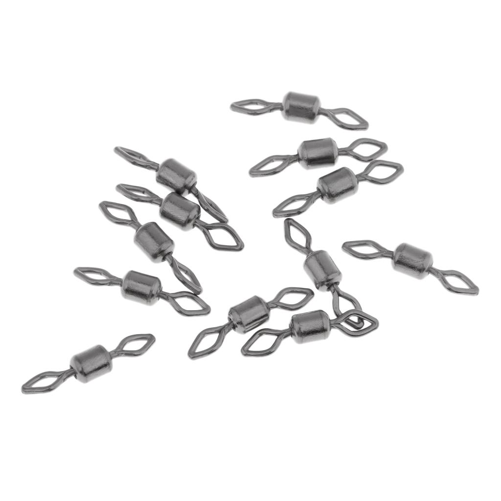 100pcs Fishing Barrel Bearing Rolling Swivel Solid Ring Connector Tackle