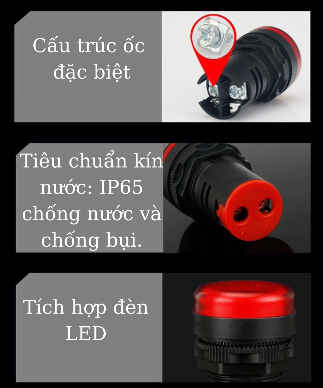 Đèn báo pha phi 22 loại tốt 220v, đèn báo tủ điện Đèn báo pha, đèn báo tủ điện phi 22