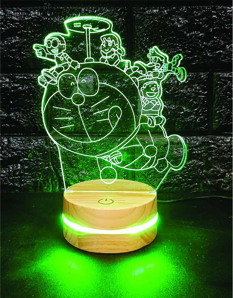 Doraemon 1, Đèn 3D led, Đèn ngủ thay đổi 16 màu