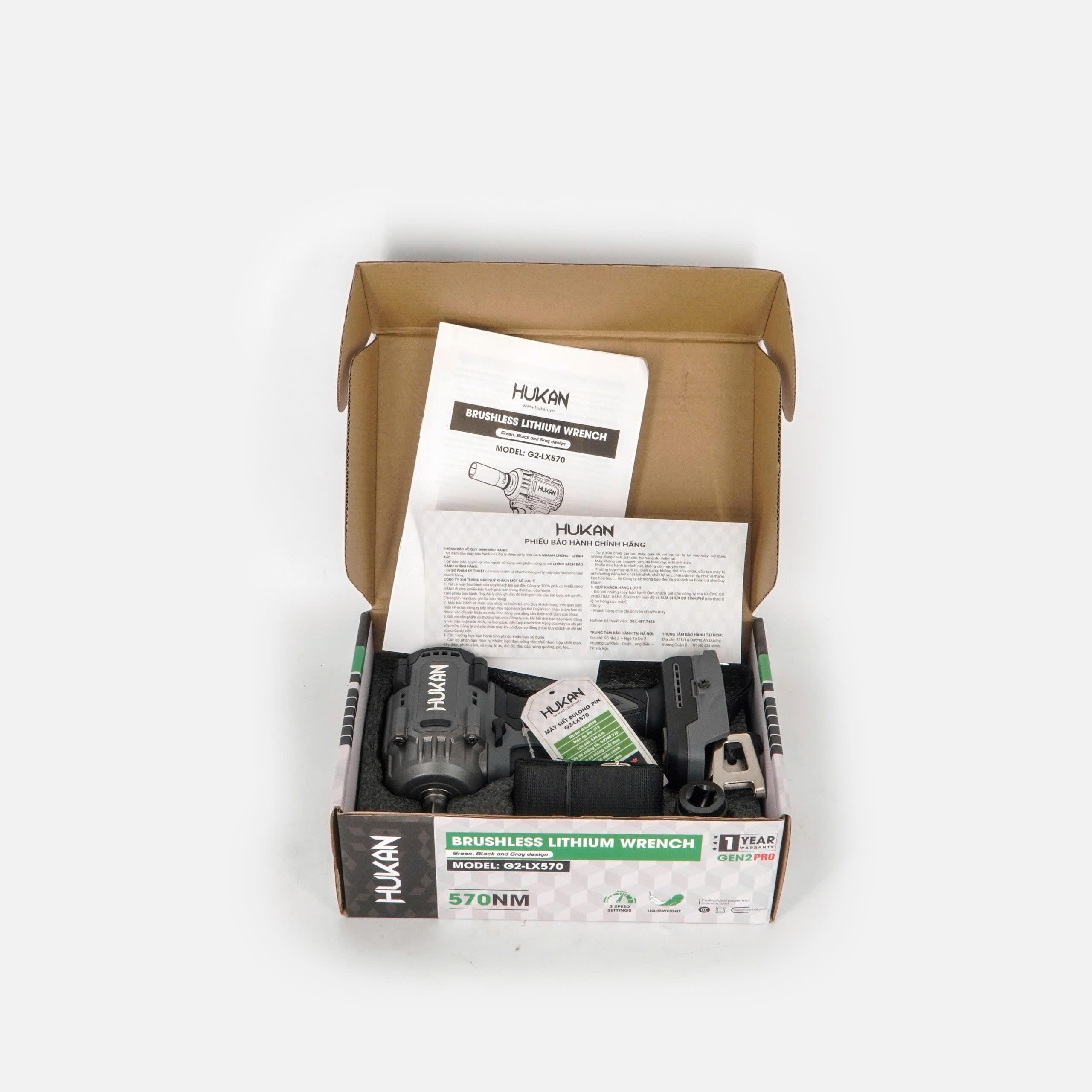 THÂN MÁY SIẾT BULONG PIN 21V BODY G2-LX570 HUKAN -HÀNG CHÍNH HÃNG