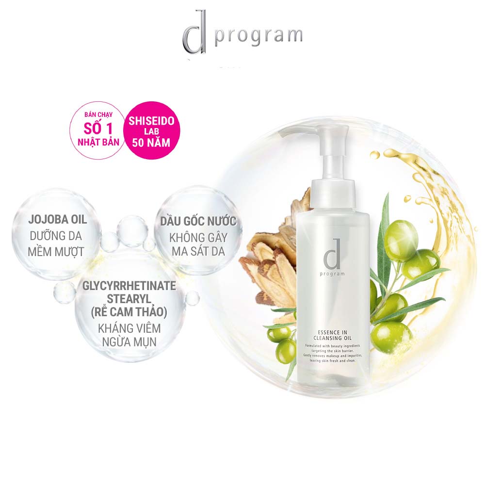 Dầu tẩy trang D Program dưỡng da Essence in Cleansing Oil 120ml