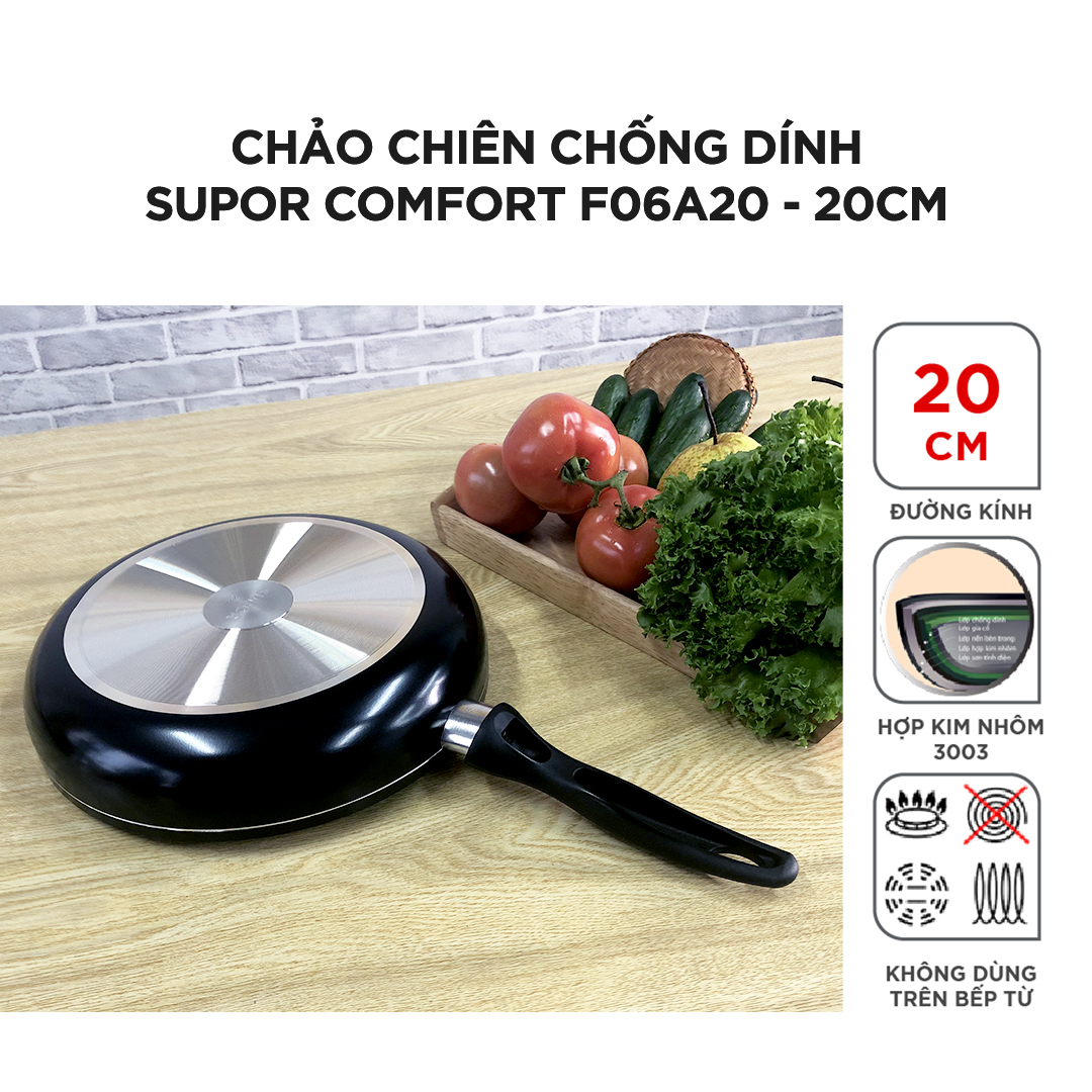 (HÀNH CHÍNH HÃNG) Chảo chống dinh Supor F06A20 dùng xào nấu nhanh, chống dính tốt