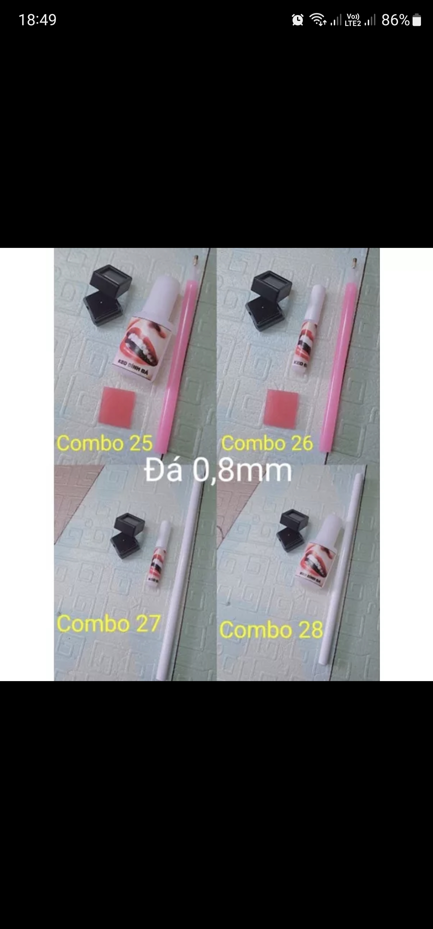 Combo đá đính răng chân nhọn.