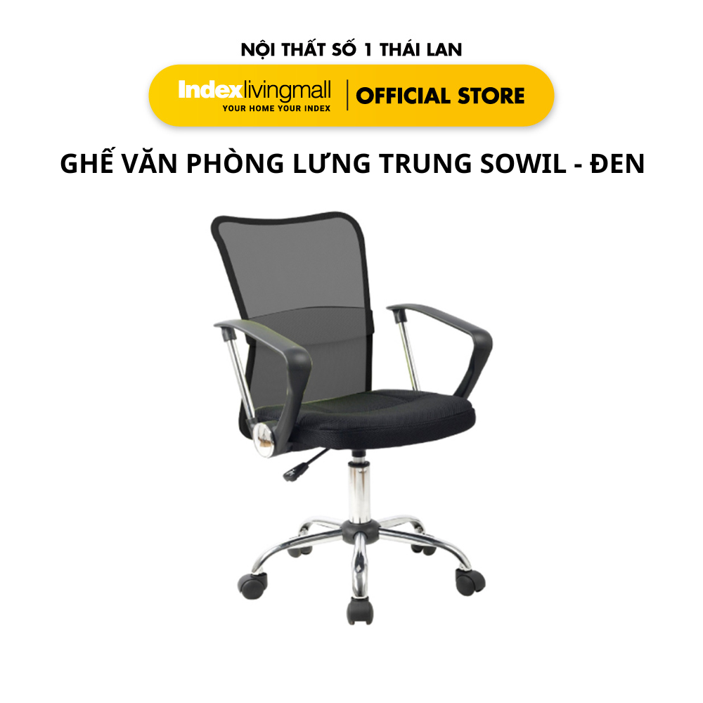 Ghế Văn Phòng H-SOWIL Tải Trọng 100KG, Bảo Hành 1 Năm | Index Living Mall | Nội Thất Nhập Khẩu Thái Lan