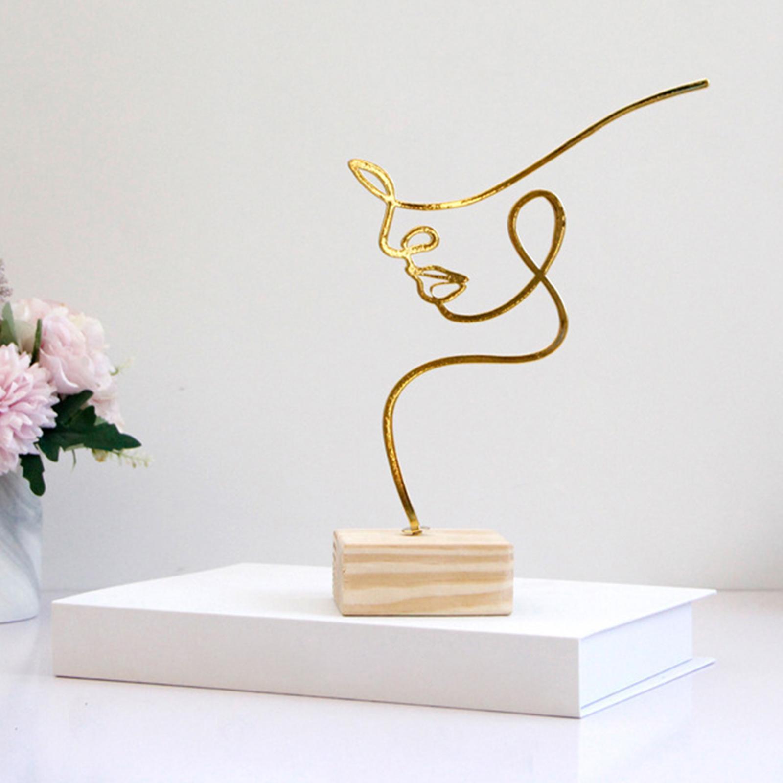 2Pcs Metal Art Sculpture Ornament Figurine for Office Desktop Decoration