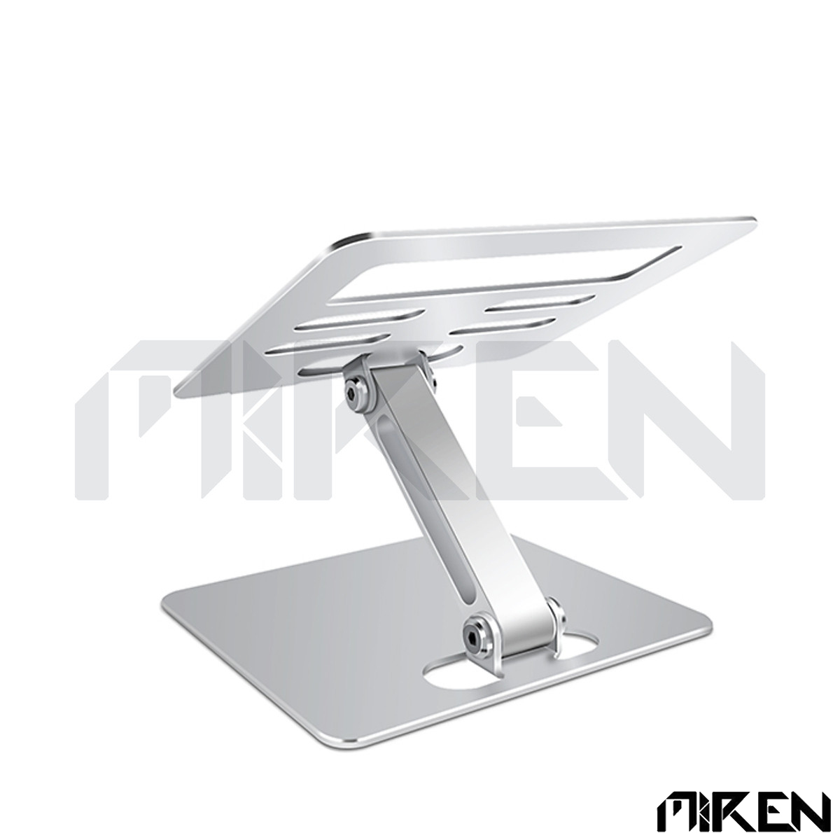 Giá Đỡ dành cho Ipad - Máy Tính Bảng - Điện Thoại Hợp Kim Nhôm Nguyên Khối - 2 Trục Điều Chỉnh Góc Độ Tùy Thích - Khe Rãnh Mặt Tựa Giúp Gia Tăng Tản Nhiệt - Miren Hàng Chính Hãng