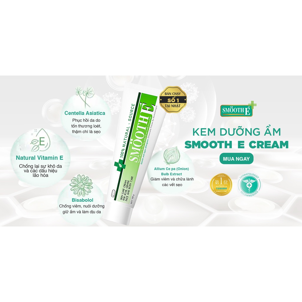 Kem Dưỡng Ẩm Mờ Thâm Mụn Sáng Da Thái Lan Smooth E Cream