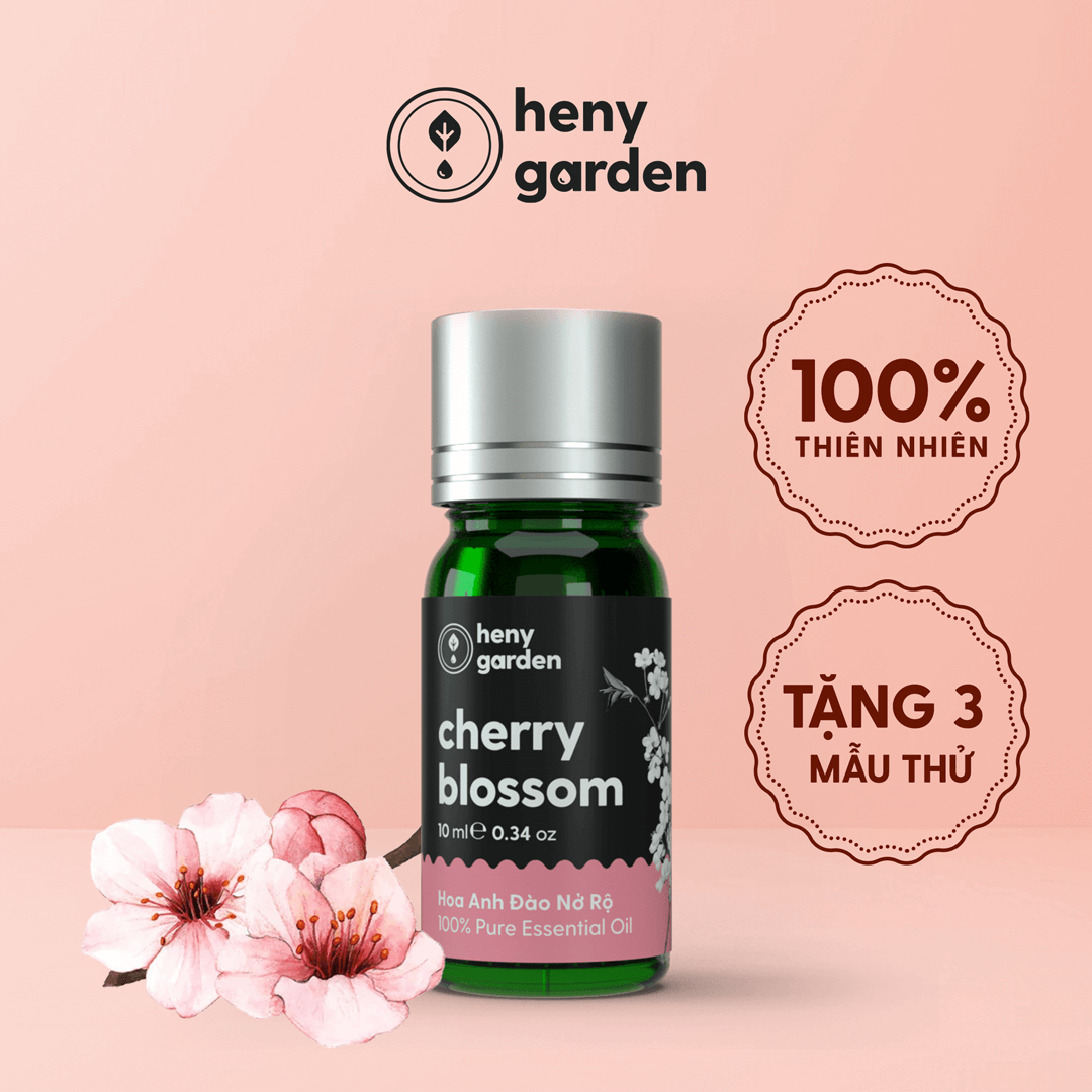 Tinh Dầu Hoa Anh Đào  Heny Garden – Tinh Dầu Thiên Nhiên Nguyên Chất, Tinh Dầu Xông Phòng, Làm Nến Thơm Handmade, Giúp Giảm Stress & Khử Mùi Hiệu Quả, Thích Hợp Dùng Với Máy Khuếch Tán Tinh Dầu Và Dùng Cho Nến Thơm