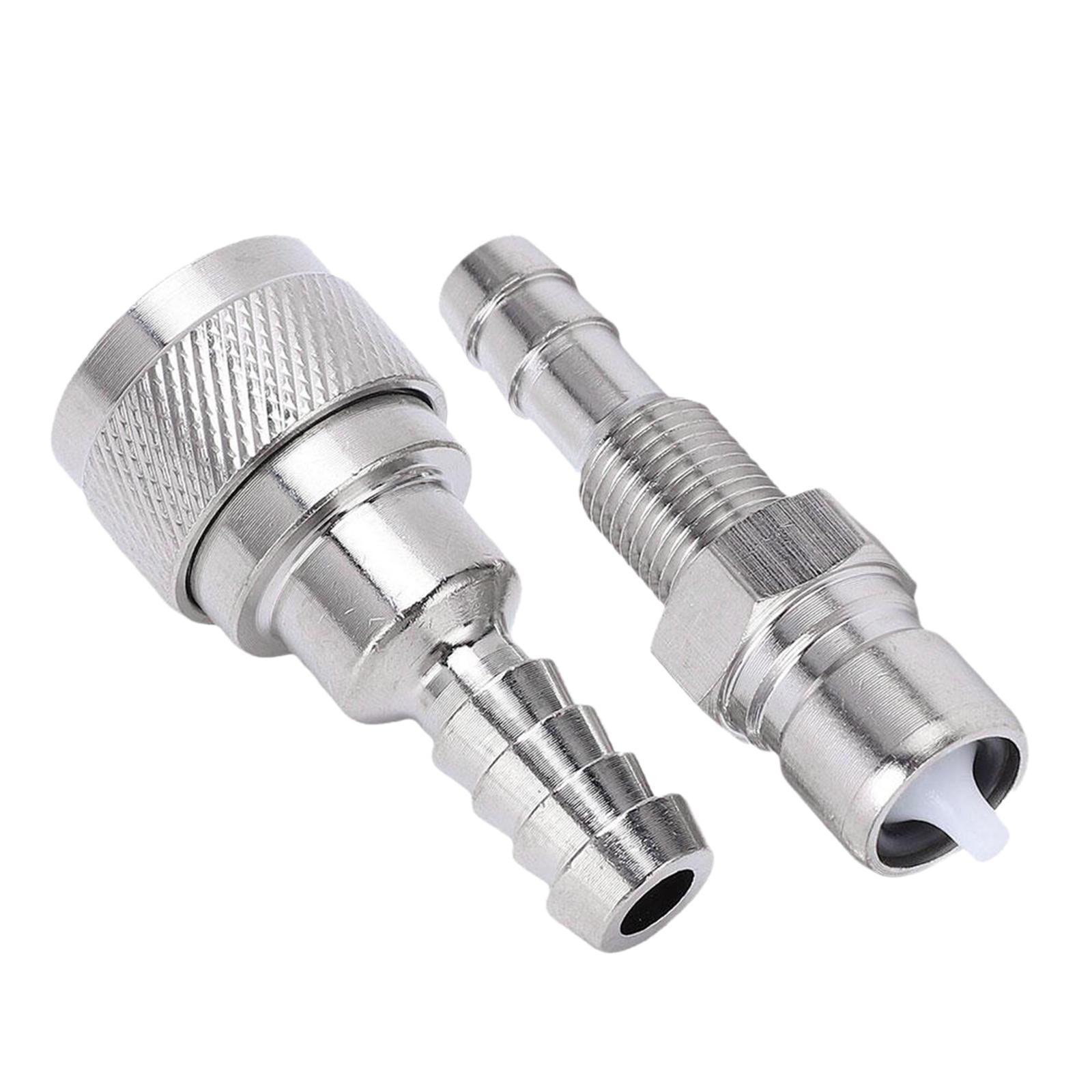 Fuel Line Connector 1 Pair Male Thread Lightweight Black Outboard Fuel Connector 6 AN Female to 5/16" Fuel Pipe Connector